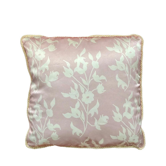 Pink With White Foliage Silk Cushion Long Studio Design