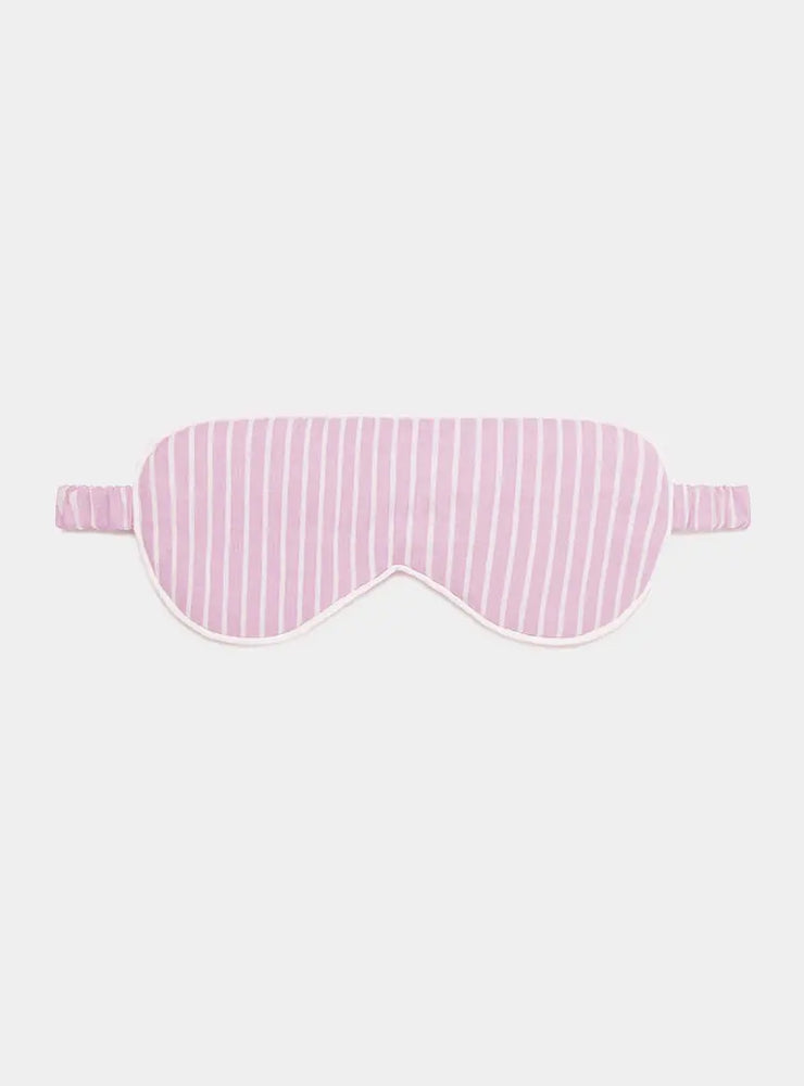 Pink & White Stripe Organic Cotton Sleep Mask Myza