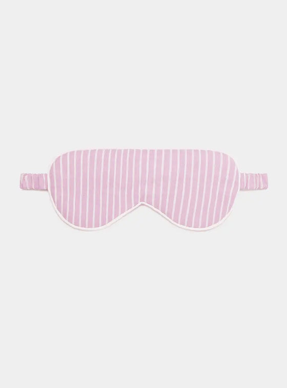 Pink & White Stripe Organic Cotton Sleep Mask Myza