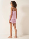 Pink & White Stripe Women's Cami Organic Cotton Short Set Myza