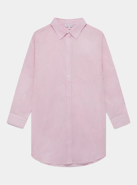 Pink & White Stripe Women's Organic Cotton Nightshirt Myza