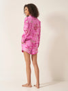 Pink Botanical Jungle Women's Long Sleeve Organic Cotton Pyjama Short Set