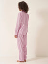 Pink & White Stripe Women's Long Sleeve Organic Cotton Pyjama Trouser Set