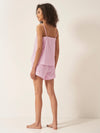Pink & White Stripe Women's Cami Organic Cotton Short Set