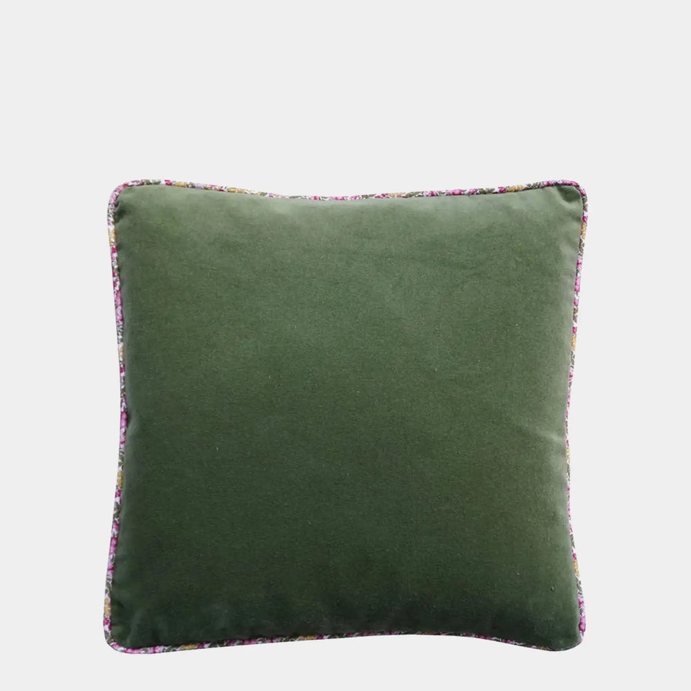 Piped Velvet Cushion Made With Liberty Fabric PENSTEMON Coco & Wolf