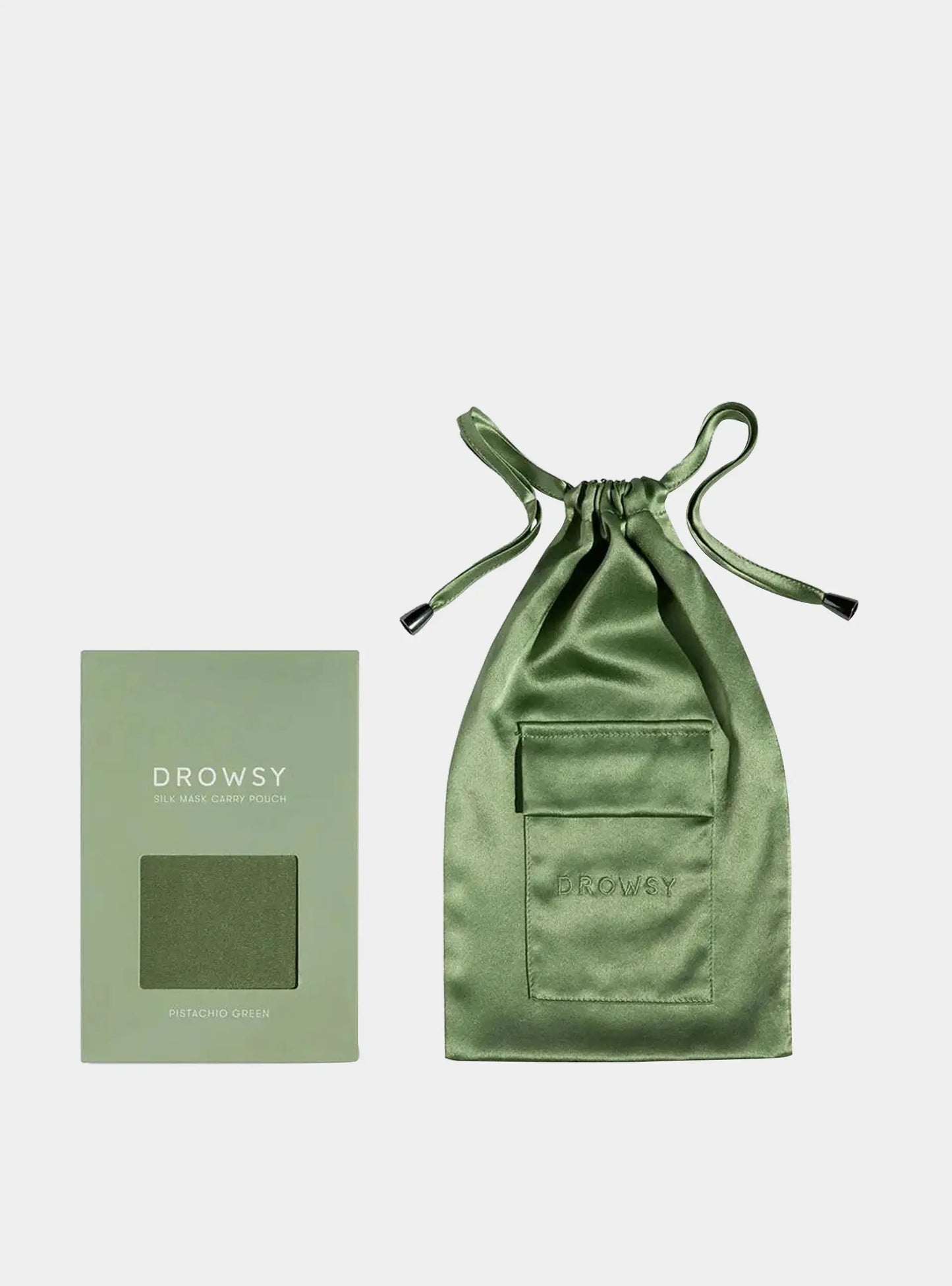 Pistachio Green Silk Carry Pouch Drowsy Sleep Co