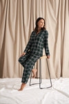 Green Plaid Women's Pyjama Trouser Set