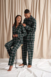 Green Plaid Women's Pyjama Trouser Set