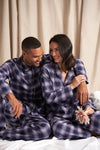 Midnight Plaid Women's Pyjama Trouser Set