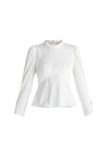 Pleated Collar Satin Blouse Paisie