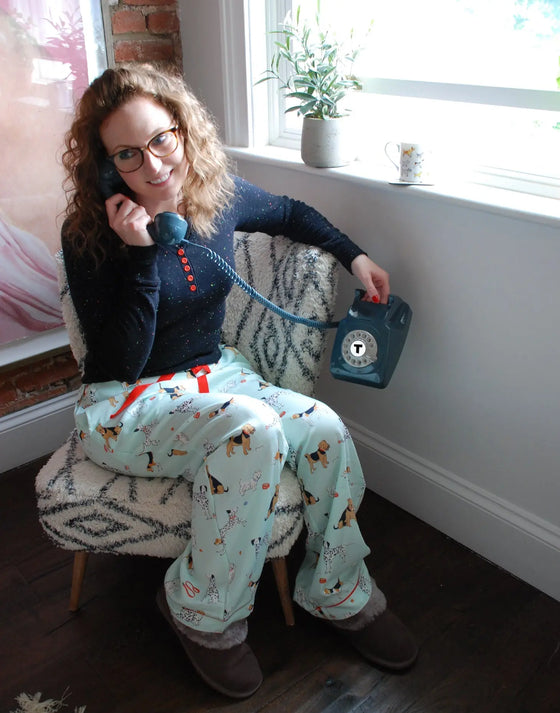 Poppy Dog Print Pyjama Trousers Tessie Clothing