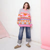 Poppy Heart Intarsia Balloon Sleeve Oversized Jumper - Blue Cara & The Sky