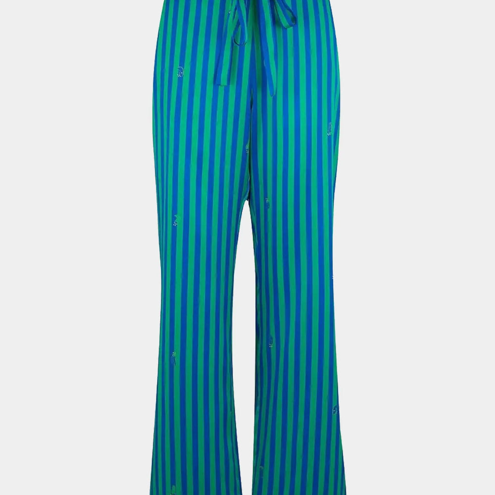 Poppy Rainforest Stripe Silk Trouser Sleepy Wilson