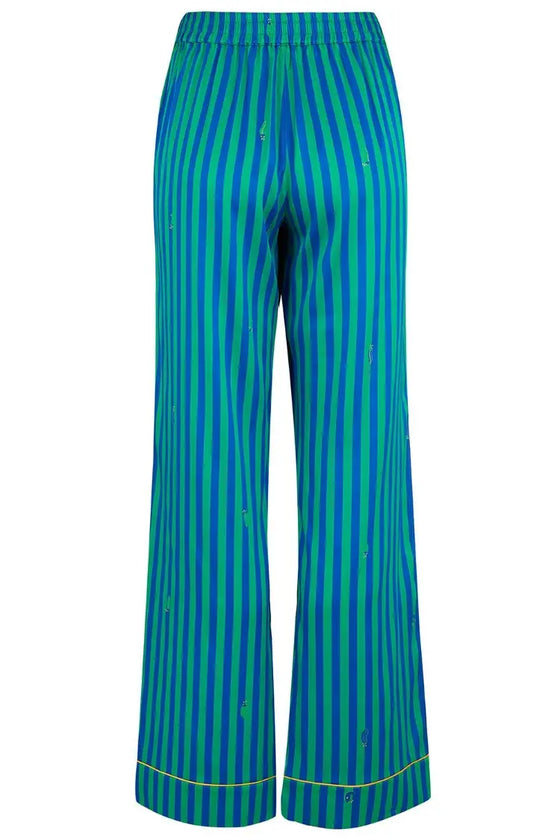 Poppy Rainforest Stripe Silk Trouser Sleepy Wilson