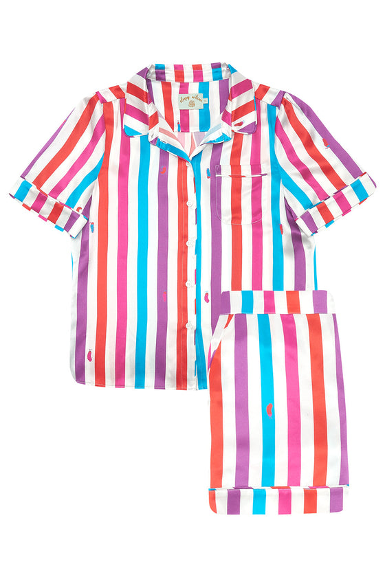 Rosie Hawaiian Stripe Silk Short Sleepy Wilson