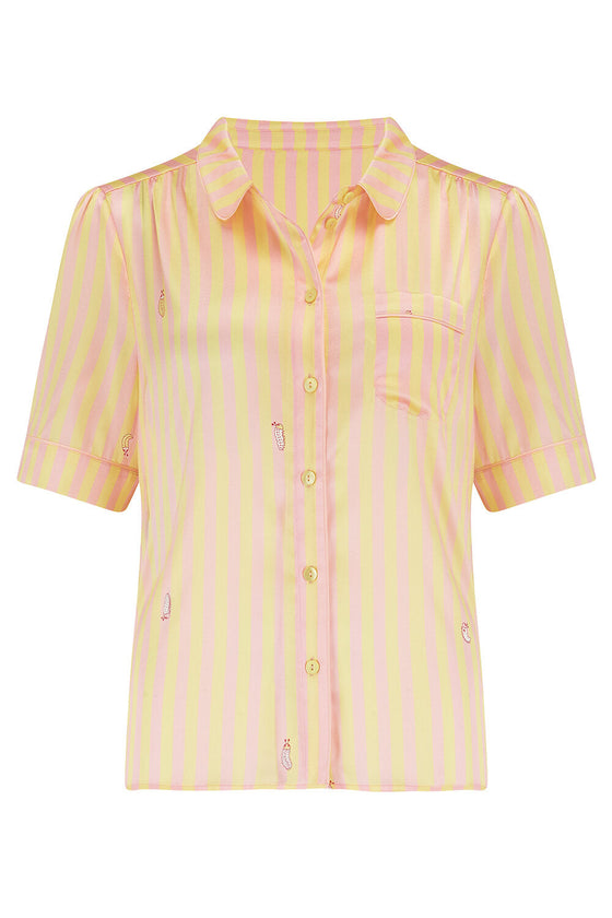 Poppy Lemonade Stripe Silk Blouse