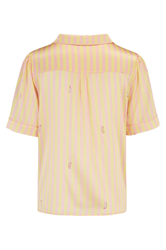 Poppy Lemonade Stripe Silk Blouse