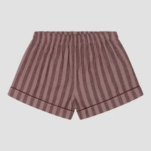  Port & Woodrose Striped Tencel Linen Blend Men's Pyjama Shorts Piglet