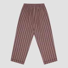  Port & Woodrose Striped Tencel Linen Blend Men's Pyjama Trouser Piglet