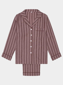  Port & Woodrose Striped Linen & Tencel Women's PJ Trouser Set