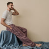 Port & Woodrose Striped Tencel Linen Blend Men's Pyjama Trouser Piglet