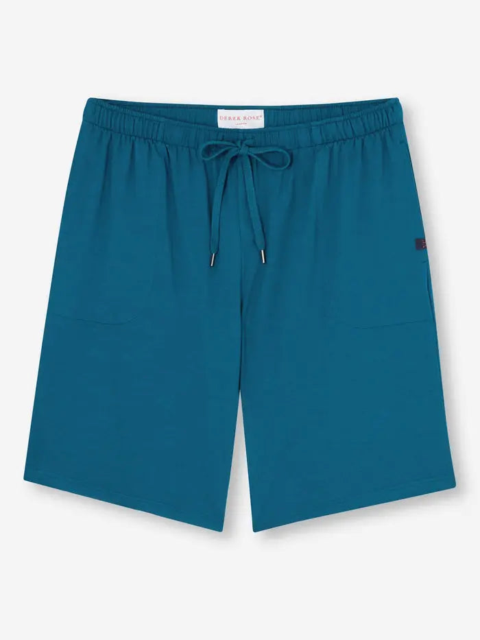 Poseidon Blue Basel Micro Modal Stretch Men's Lounge Shorts Derek Rose