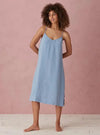 Powder Blue Alice 100% Linen Cami Nightie The Secret Linen Store