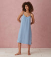 Powder Blue Alice 100% Linen Cami Nightie The Secret Linen Store