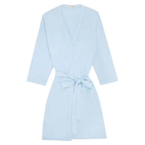 Powder Blue Drape Bamboo Women's Robe Made Wright London