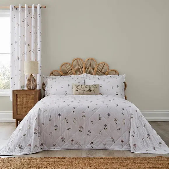 Pressed Floral Bedspread Dunelm