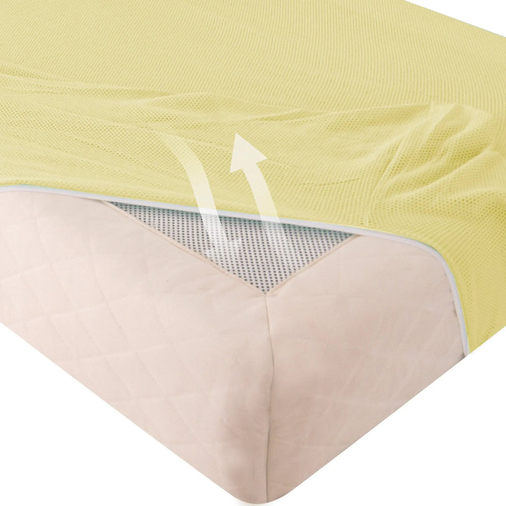 PurFlo Breathable Fitted Cot Bed Sheet Lemon -140cm X 70cm Purflo