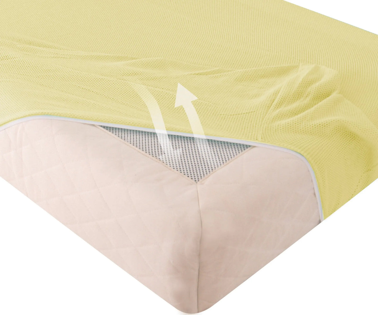 PurFlo Breathable Fitted Cot Bed Sheet Lemon -140cm X 70cm Purflo