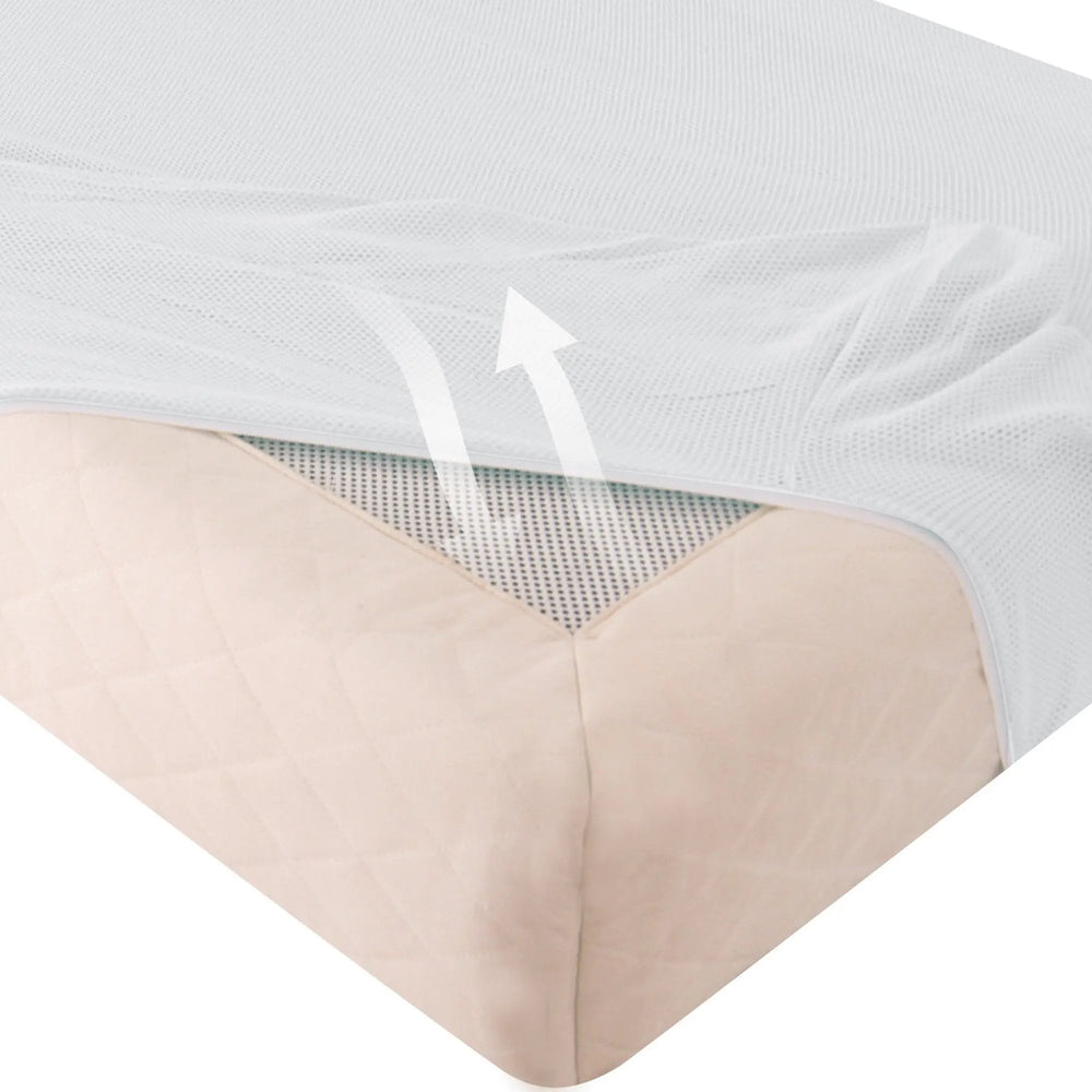 PurFlo Breathable Fitted Cot Bed Sheet White -140cm X 70cm Purflo