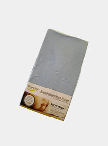  PurFlo Breathable Fitted Cot Sheet Light Blue  - 120 X 60cm Purflo