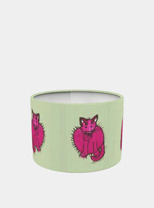  Purry the Burry Pink on Green 30cm Lampshade Long Studio Design