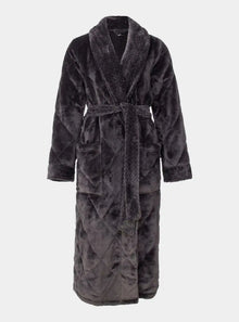  Quilted Velour Robe in Raven Pretty You London