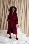 Bordeaux Quilted Velour Robe