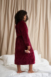 Bordeaux Quilted Velour Robe