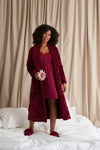 Bordeaux Quilted Velour Robe