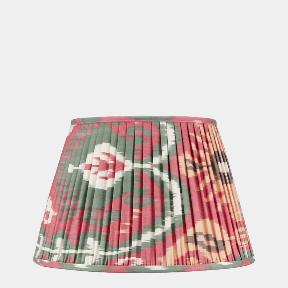 RASPBERRY and GREEN IKAT LAMPSHADES ROSANNA LONSDALE