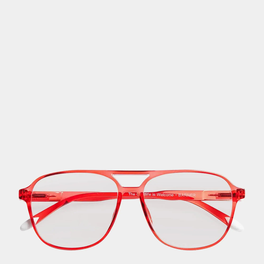 Radiant Red Brad Glossy Glasses Barner