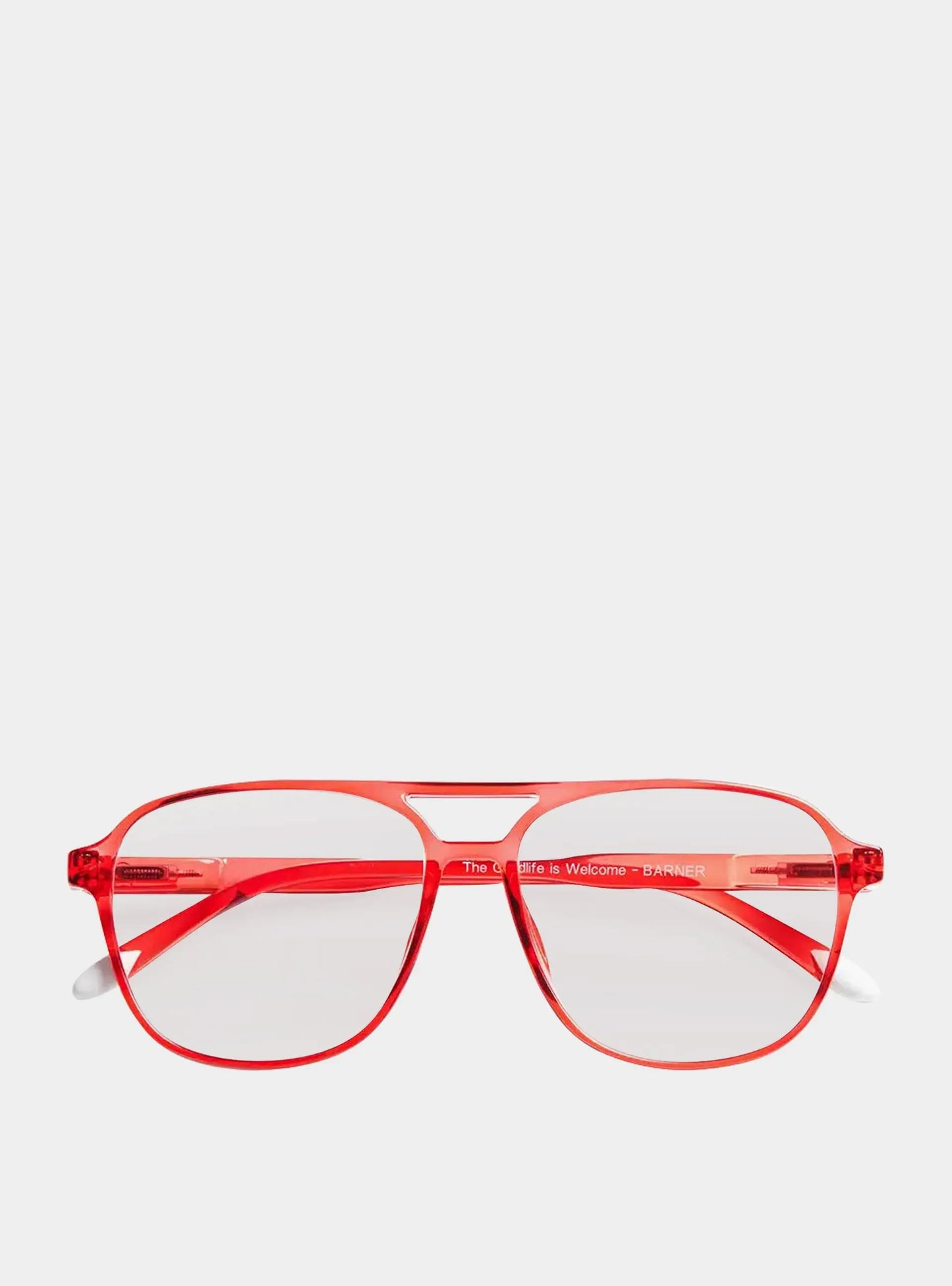 Radiant Red Brad Glossy Glasses Barner