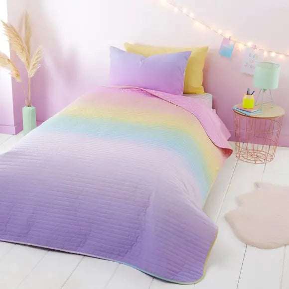 Rainbow Ombre Bedspread Dunelm