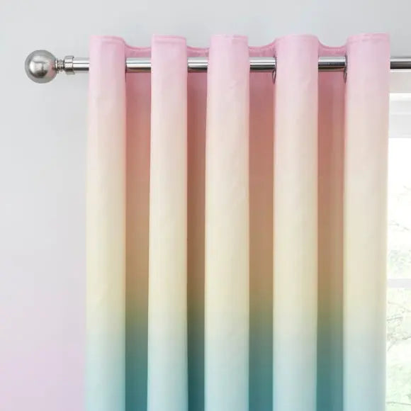 Rainbow Ombre Blackout Eyelet Curtains Dunelm