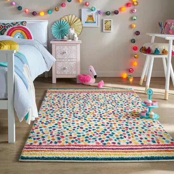 Rainbow Spot Berber Rug Dunelm