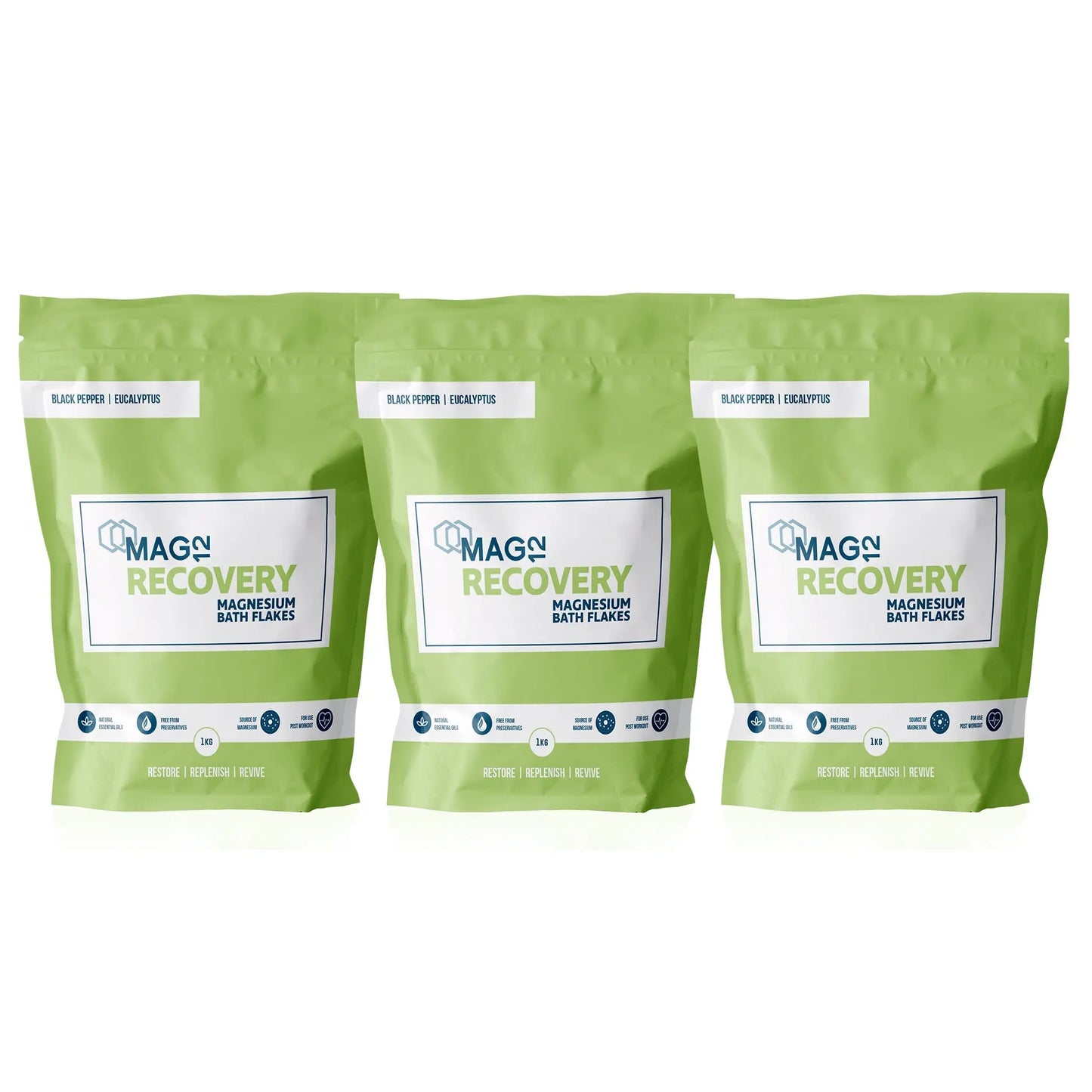 Recovery Magnesium Bath Flakes Bundle (3 X 1kg) MAG12