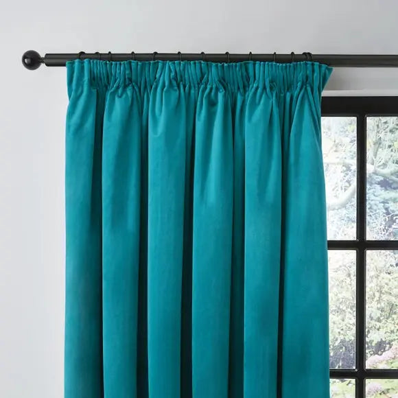 Recycled Velour Pencil Pleat Curtains Dunelm