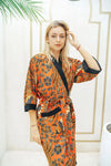 Red Batik Kimono Jacket Robe Wear the World