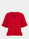 Red Marlow Ruffle Co-Ord Cardigan Cara & The Sky