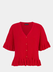  Red Marlow Ruffle Co-Ord Cardigan Cara & The Sky